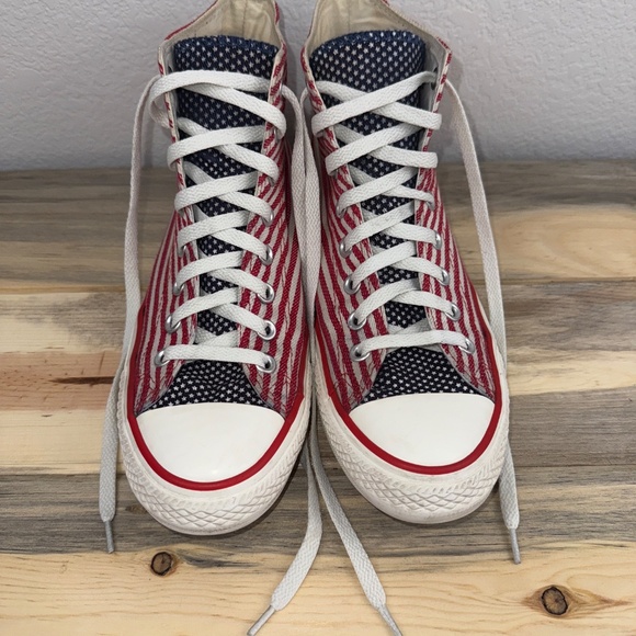 Converse High Top Chuck Taylor All American Stars and Stripes Men's 8 Women's 10 - Picture 2 of 12